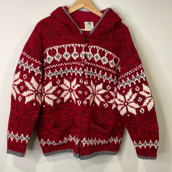 Chunky Handmade Wool Hooded Jacket - Picture 1 of 8